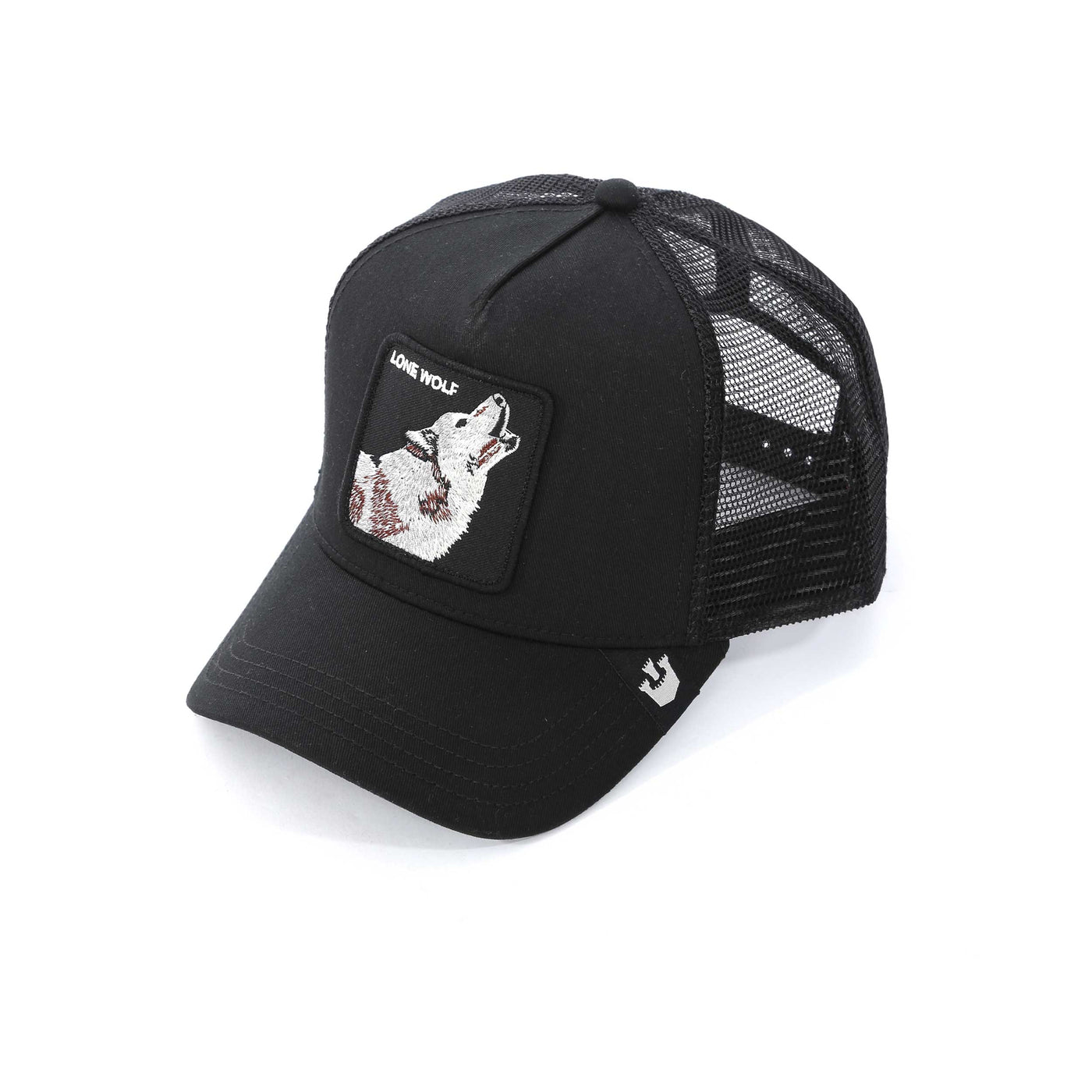 Goorin Bros The Lone Wolf Trucker Cap in Black Birdseye