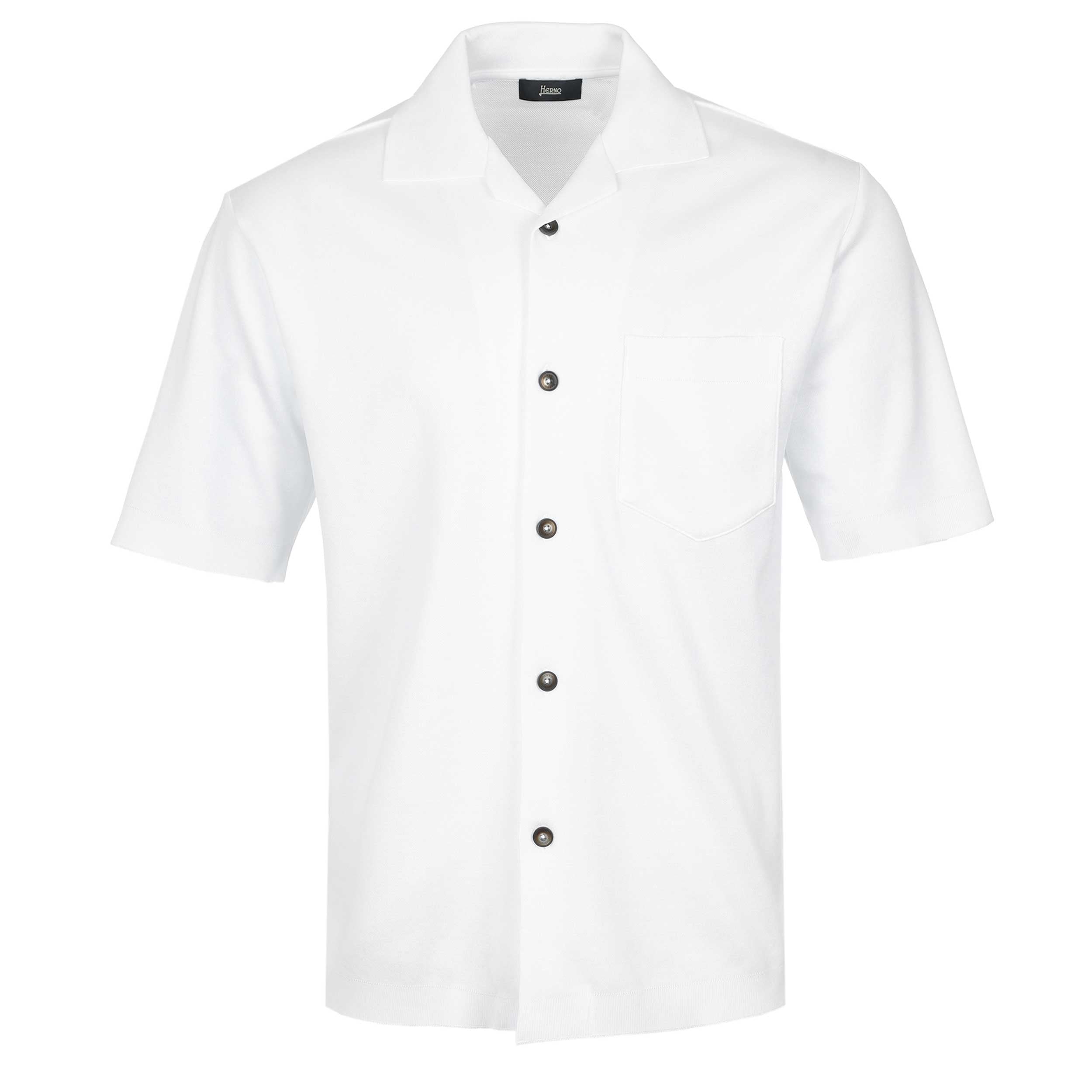 Herno Button Thru Stretch Shirt in White
