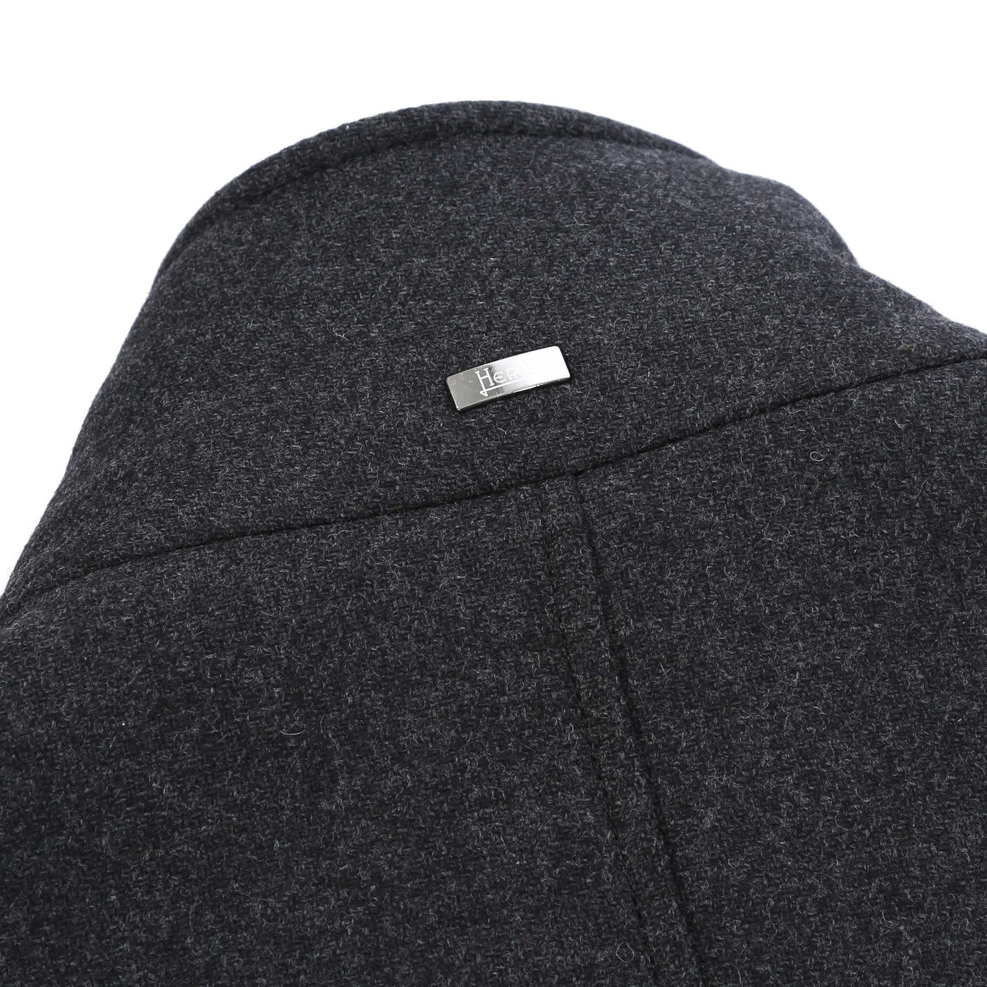 Herno Cappotto Con Collo Ecopelliccia Jacket in Anthracite Logo
