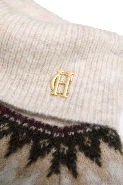 Holland Cooper Alice Roll Neck Knit in Barley Neck