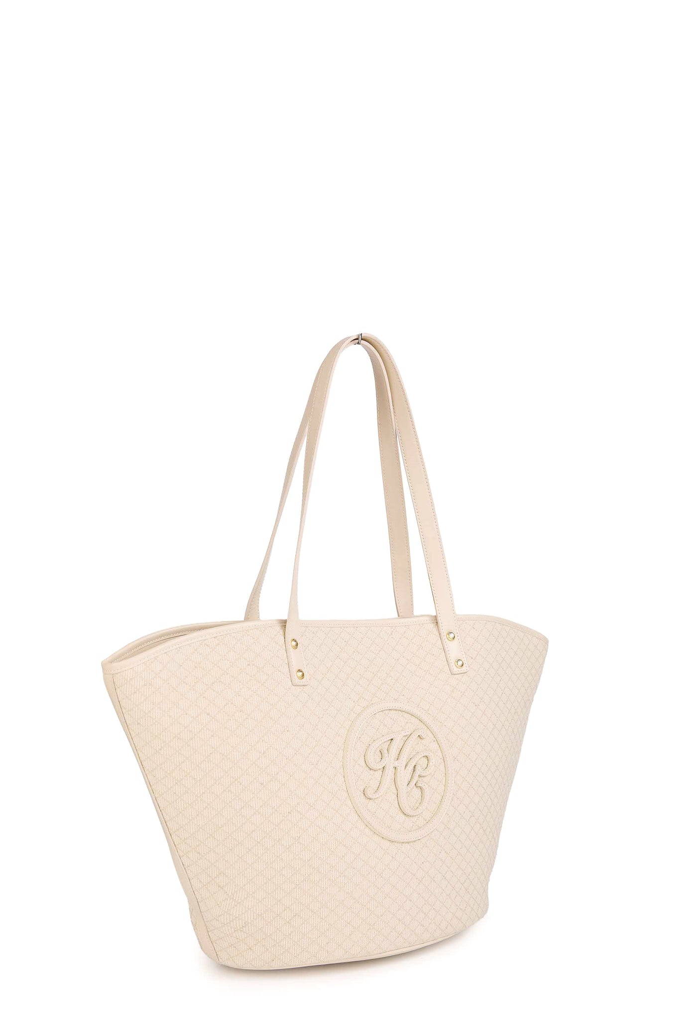 Holland Cooper Amalfi Shopper Bag in Woven Cream Angle