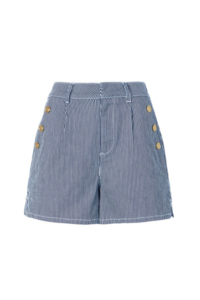 Holland Cooper Amoria Short in Ticking Stripe Front