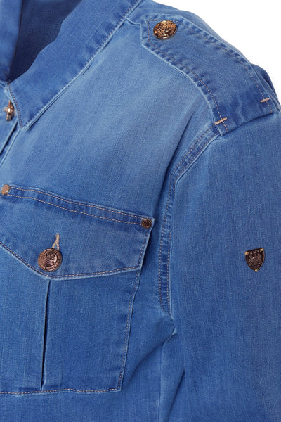 Holland Cooper Artillery Jacket in Denim Detail