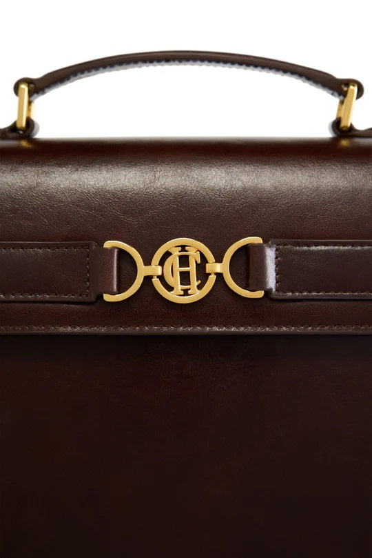 Holland Cooper Cambridge Bag in Chestnut Leather Logo