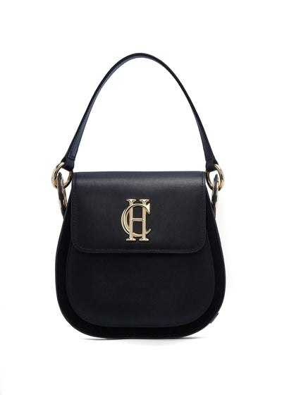 Holland Cooper Chelsea Saddle Bag in Soft Black Front