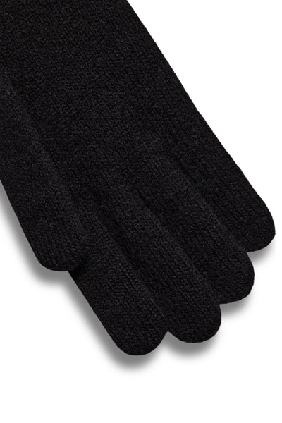 Holland Cooper Classic Logo Knitted Gloves in Black Fingers
