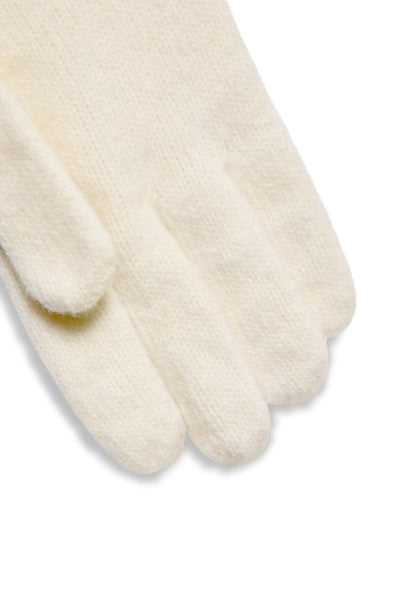 Holland Cooper Classic Logo Knitted Gloves in Cream Fingers