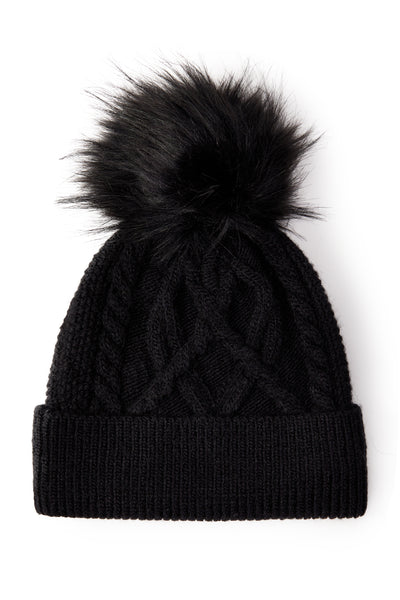 Holland Cooper Cortina Ladies Bobble Hat in Black Back