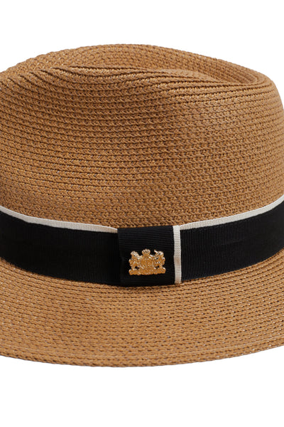 Holland Cooper Francesca Hat in Camel Black Logo