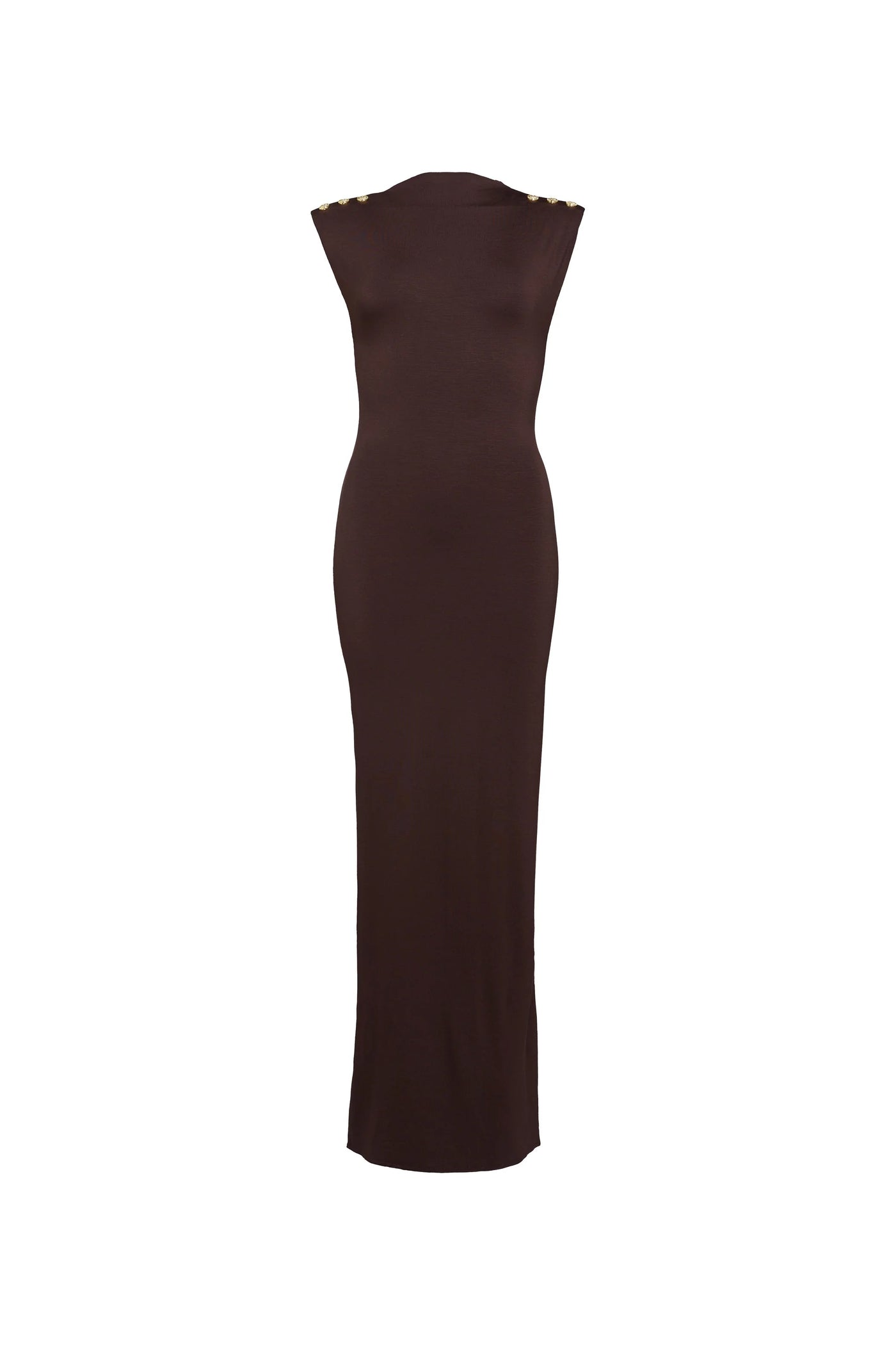 Holland Cooper Harper Maxi Dress in Chocolate Front
