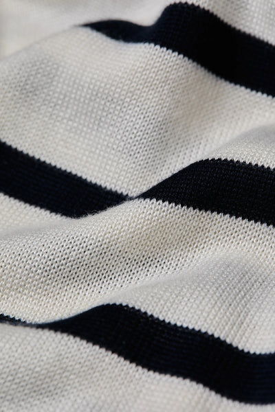 Holland Cooper Kelsie Crew Neck Knitwear in Natural Stripe Stripe Design