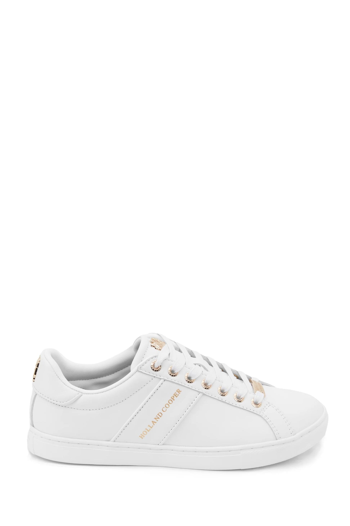 Holland Cooper Knightsbridge Court Ladies Trainer in White Side