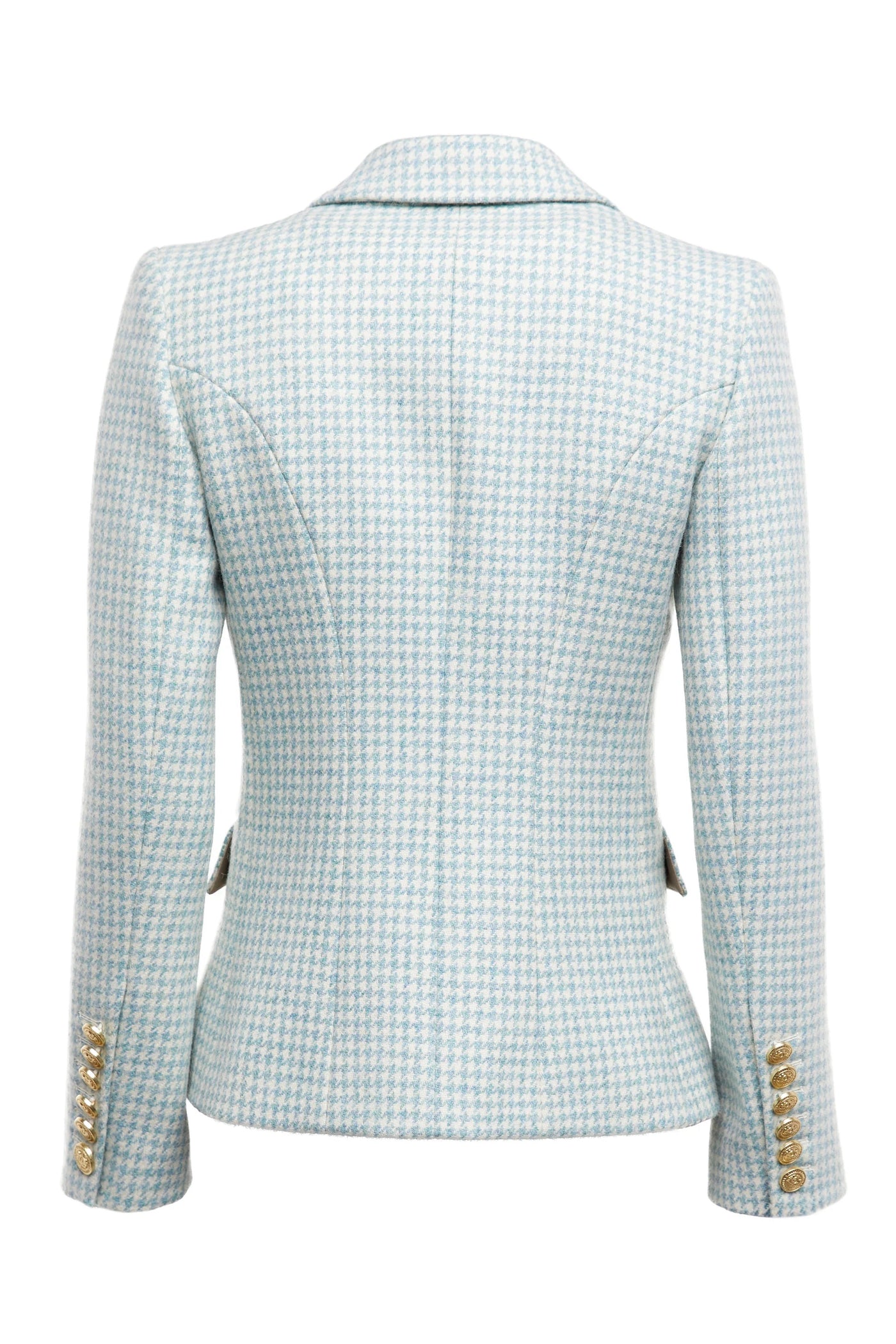 Holland Cooper Knightsbridge Ladies Blazer in Teal Houndstooth Back