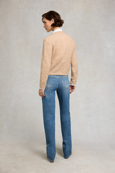 Holland Cooper Lucinda Cardigan in Camel Model Back