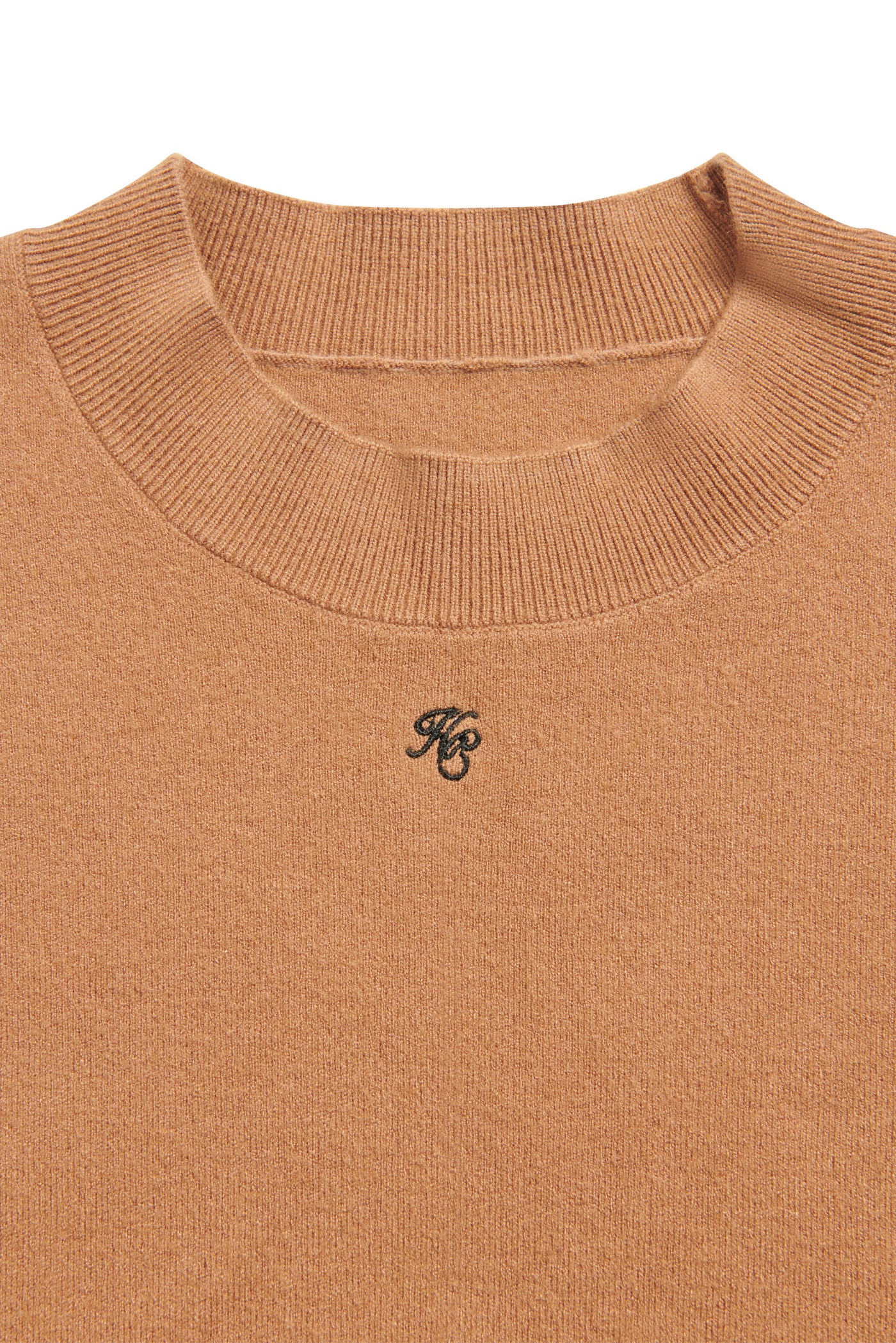 Holland Cooper Maria Crew Neck Knit in Caramel Logo