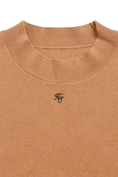 Holland Cooper Maria Crew Neck Knit in Caramel Logo