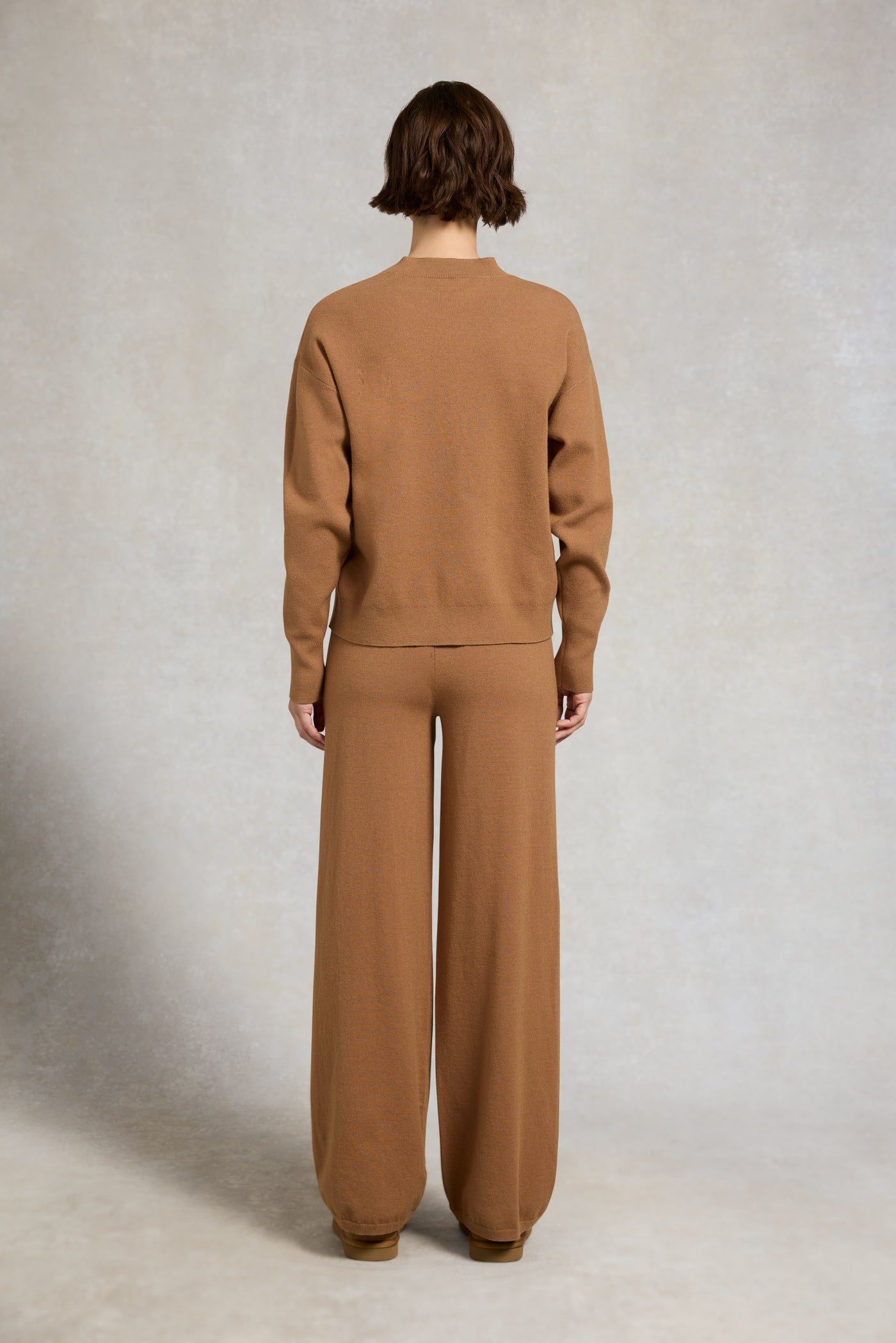 Holland Cooper Maria Crew Neck Knit in Caramel Model Back