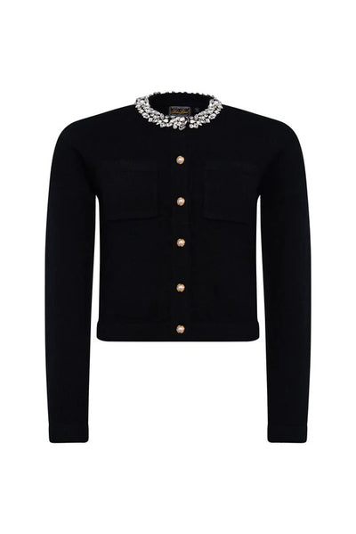 Holland Cooper Matilda Cardigan in Black Front
