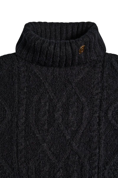 Holland Cooper Noveli Roll Neck Knit in Black Detail