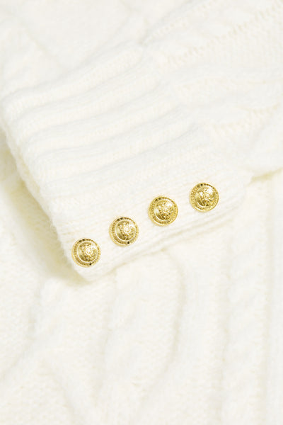 Holland Cooper Noveli Roll Neck Knit in Natural Cuff