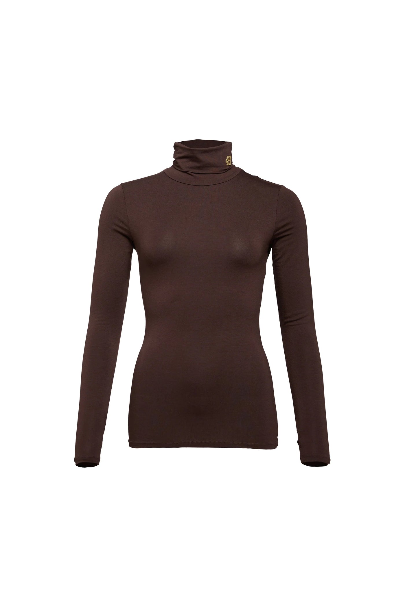 Holland Cooper Paige Roll Neck in Chocolate Front