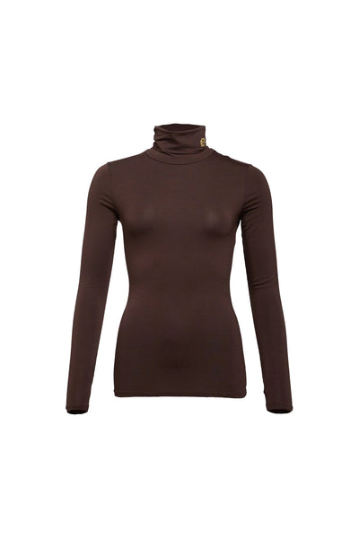 Holland Cooper Paige Roll Neck in Chocolate Front