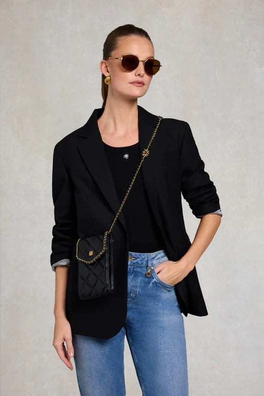 Holland Cooper Quilted Chain Crossbody Pouch in Black