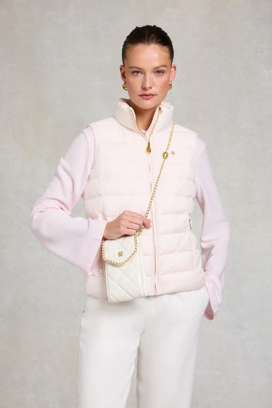 Holland Cooper Quilted Chain Crossbody Pouch in Cream