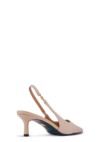 Holland Cooper Regency Kitten Heel Shoe in Nude Heel