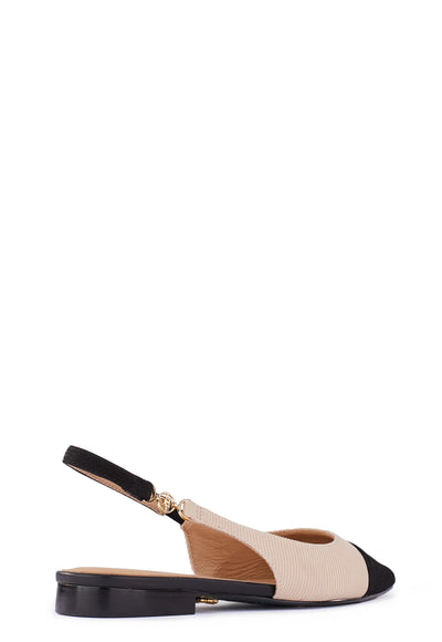 Holland Cooper Regency Slingback Shoe in Nude Black Heel
