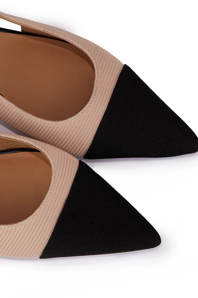 Holland Cooper Regency Slingback Shoe in Nude Black Toe