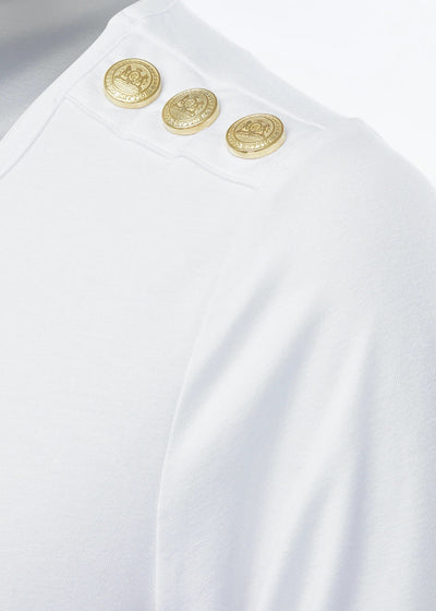 Holland Cooper Relax Fit Crew Neck Tee in White Detail