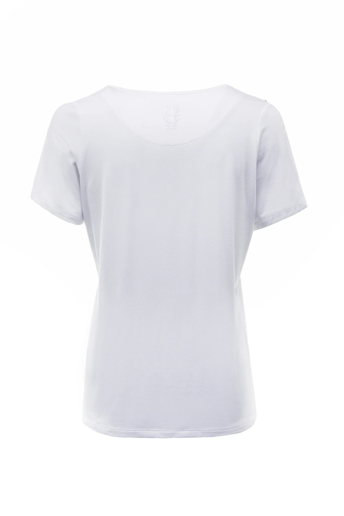 Holland Cooper Relax Fit V Neck Tee in White Back
