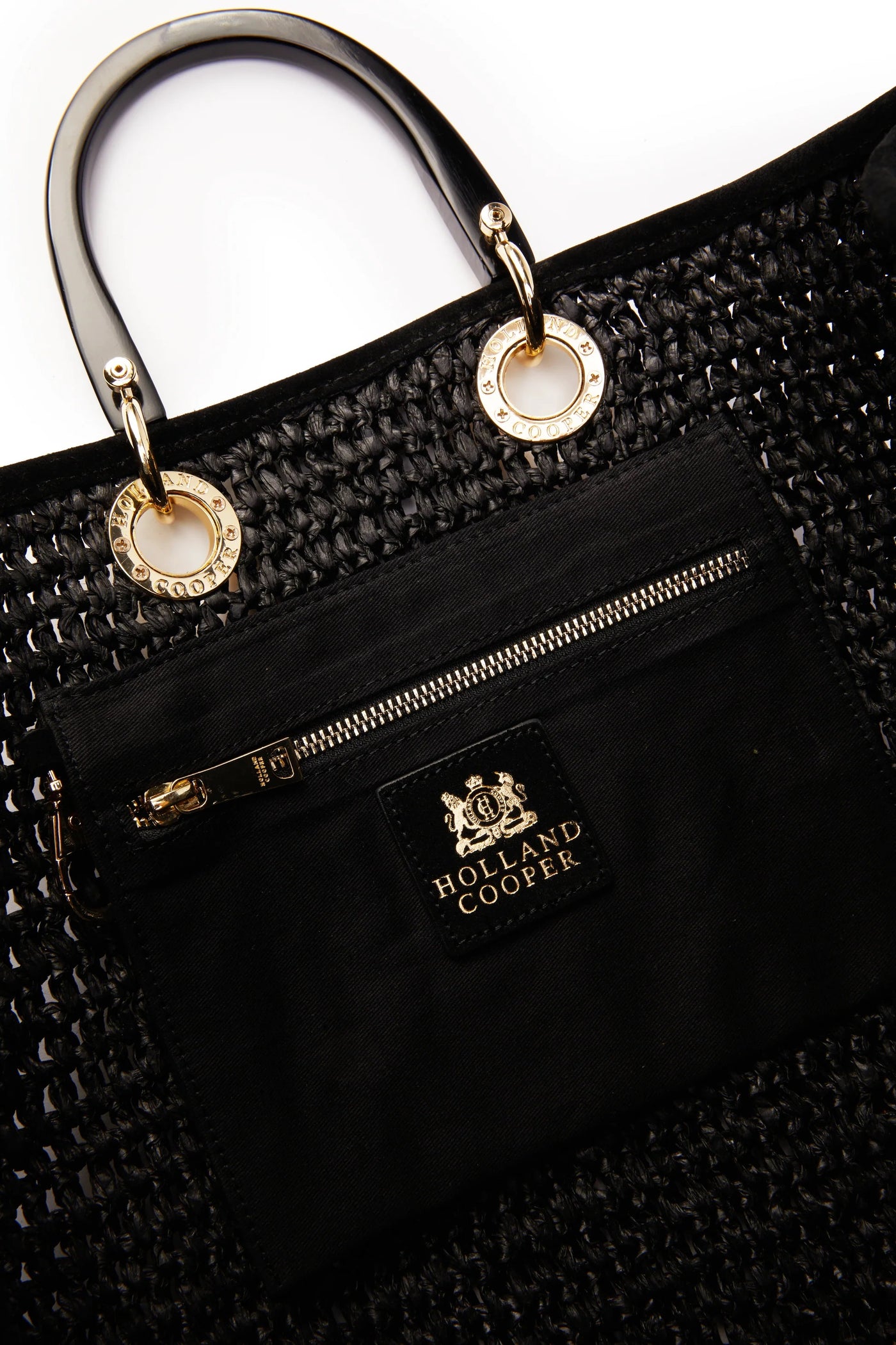 Holland Cooper Riviera Tote Bag in Black Inside Pocket
