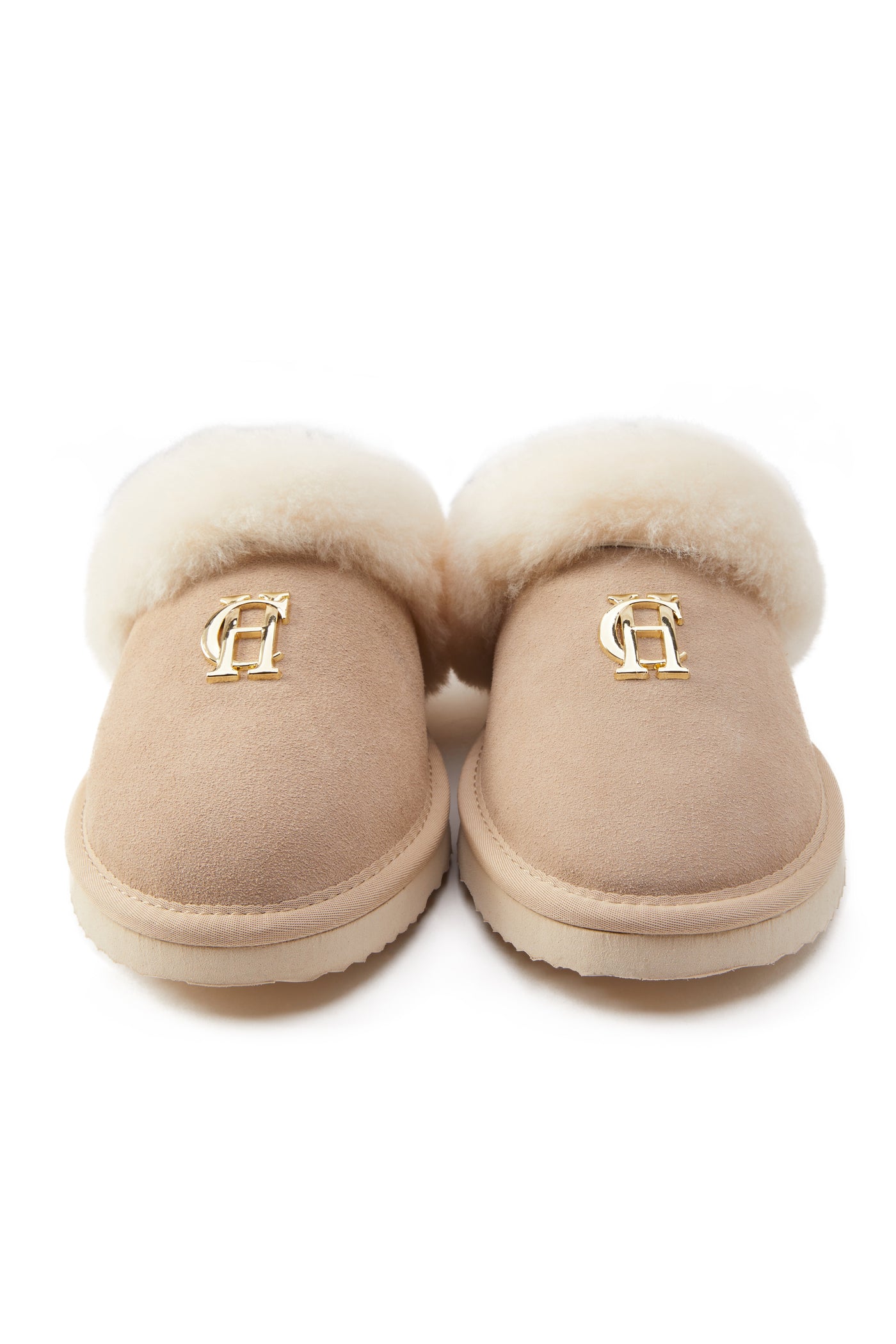 Holland Cooper Shearling Slipper in Oyster Front