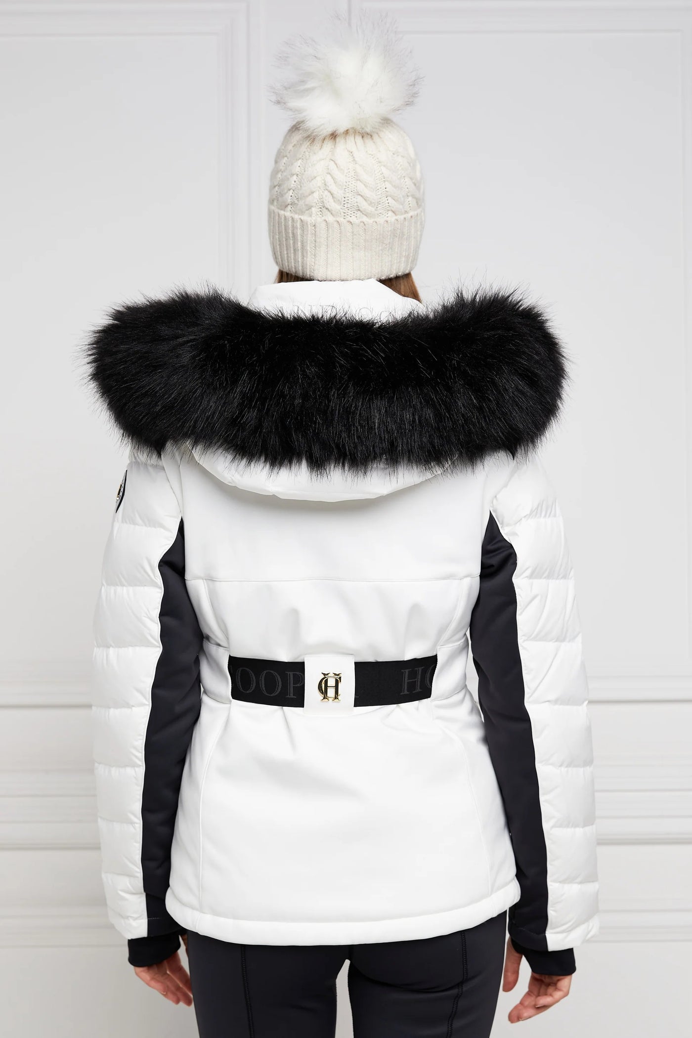 Holland Cooper Ski Jacket in White Model Back