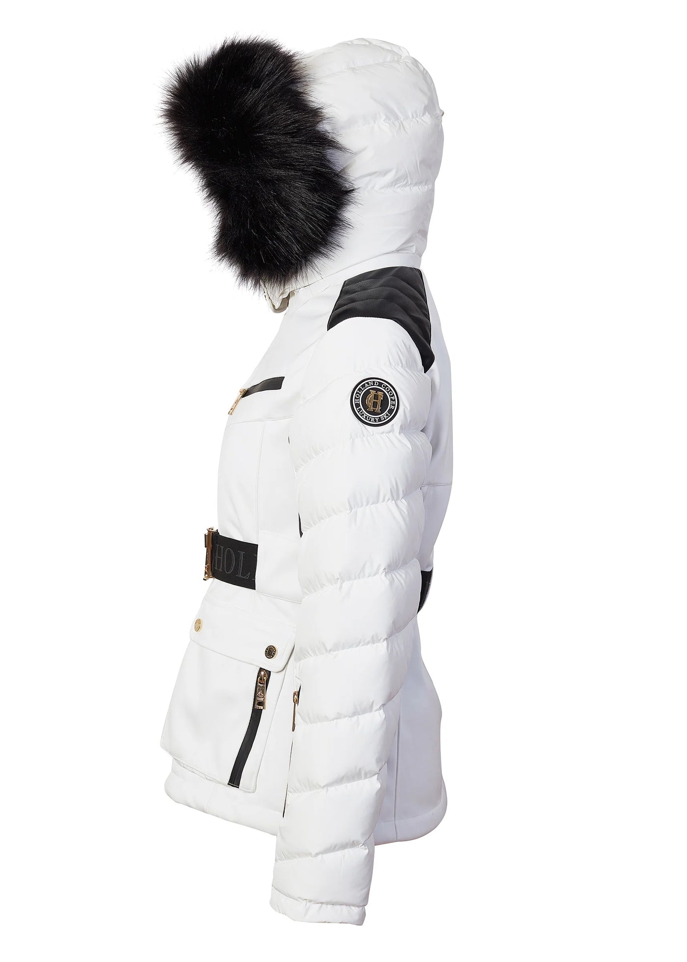 Holland Cooper Ski Jacket in White Side