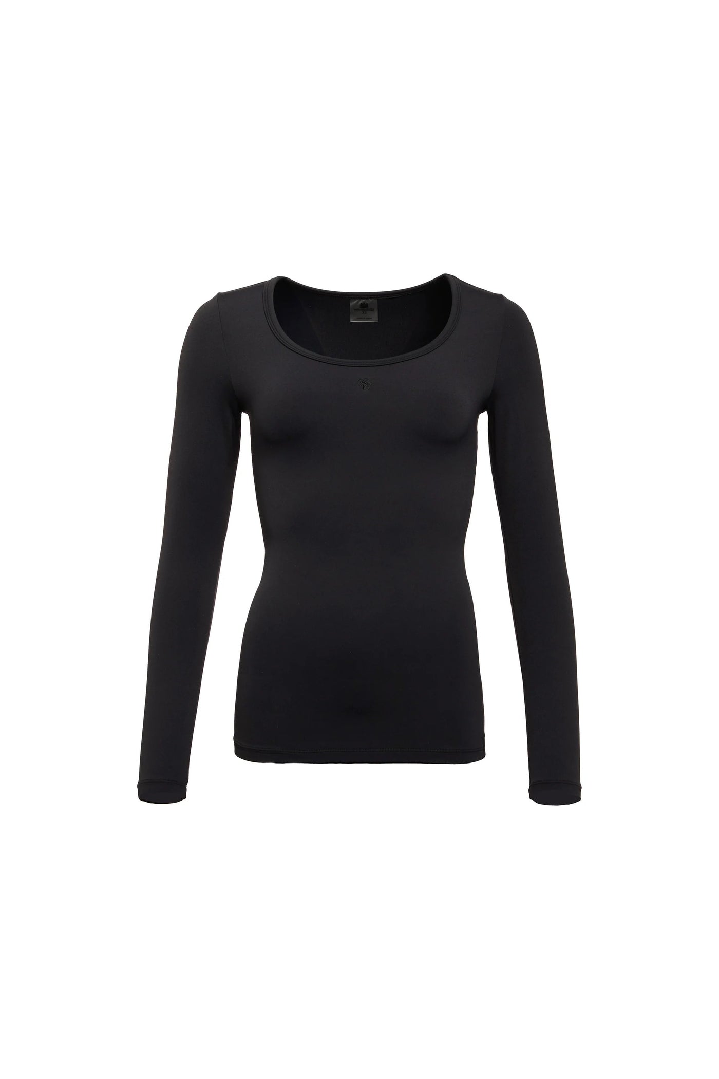 Holland Cooper Supersoft Long Sleeve Top in Black Front