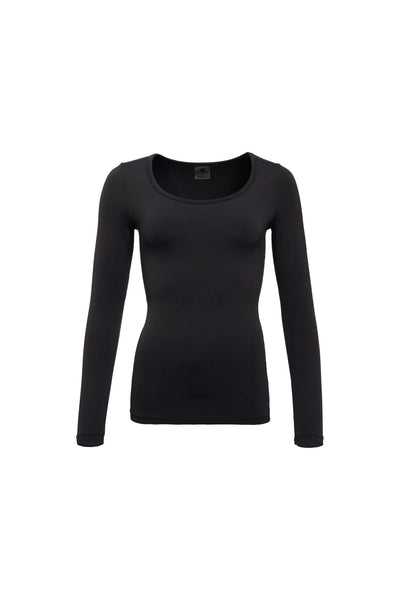 Holland Cooper Supersoft Long Sleeve Top in Black Front