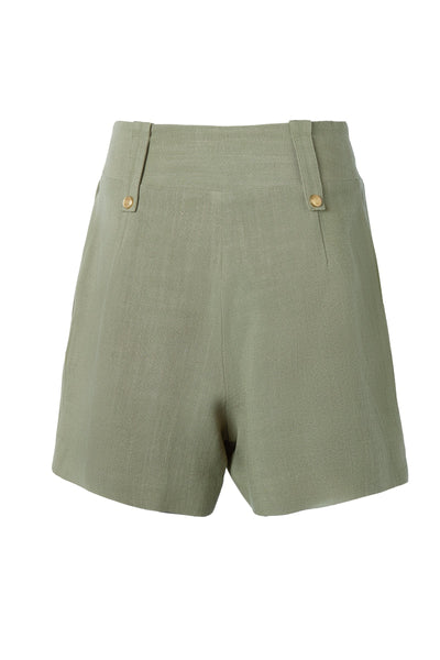 Holland Cooper Tailored Linen Short in Sage Back