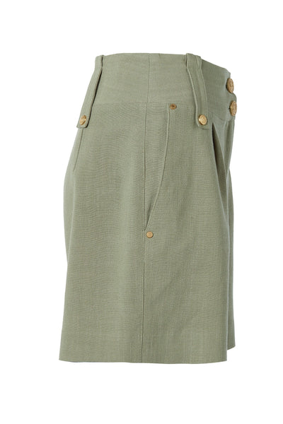 Holland Cooper Tailored Linen Short in Sage Side
