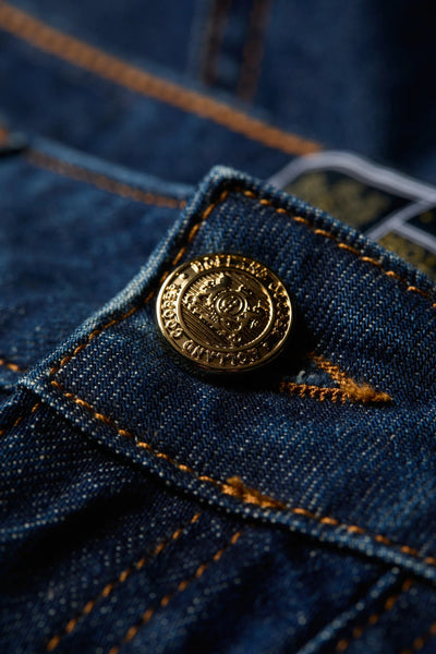 Holland Cooper Utility Denim Short in Deep Indigo Button