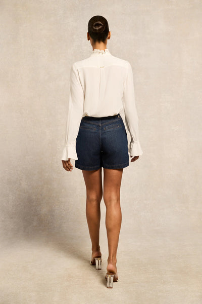 Holland Cooper Utility Denim Short in Deep Indigo Back