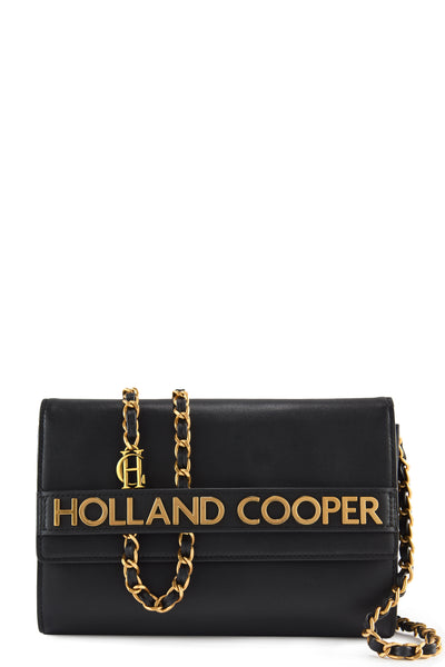 Holland Cooper Abbot Clutch Bag in Black Front Detail
