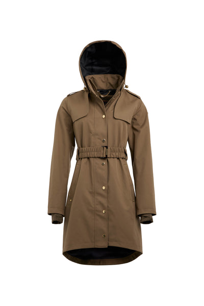 Holland Cooper Rosedale Waterproof Parka in Mink Front
