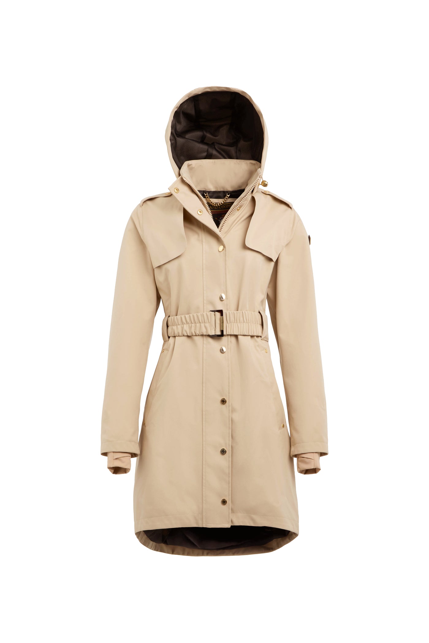 Holland Cooper Rosedale Waterproof Parka in Stone Front