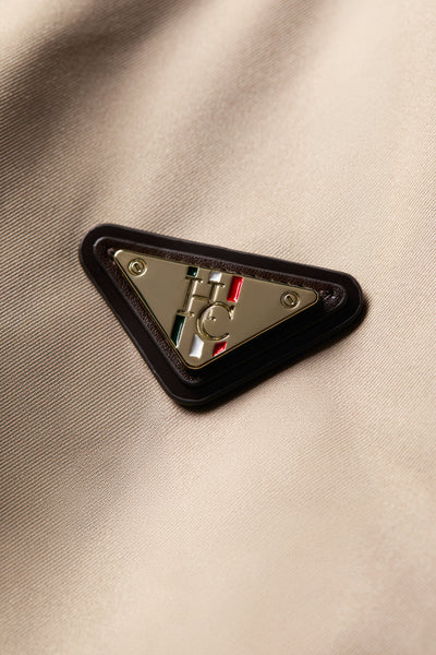 Holland Cooper Rosedale Waterproof Parka in Stone Logo Badge