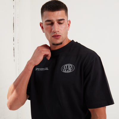House Of Man Oval HoM T Shirt in Black