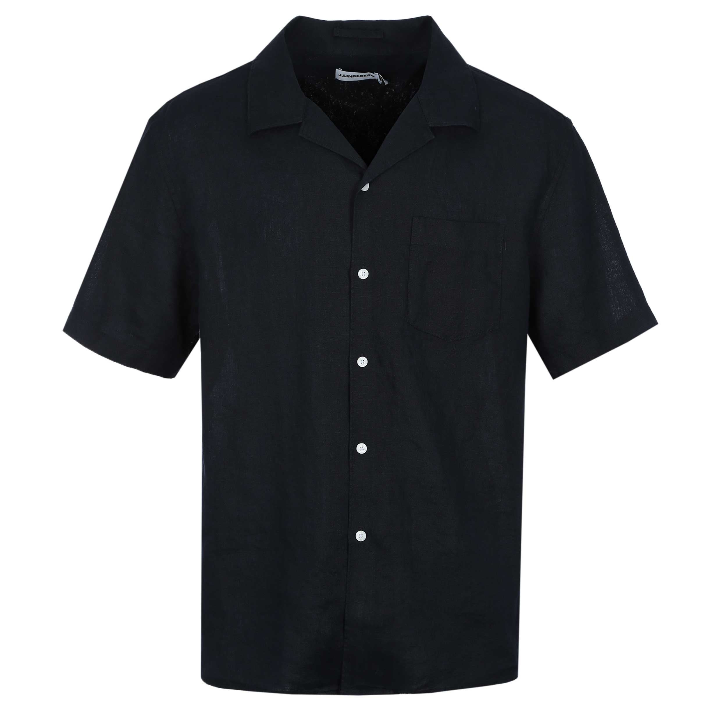 J.Lindeberg Elio Linen Shirt in JL Navy