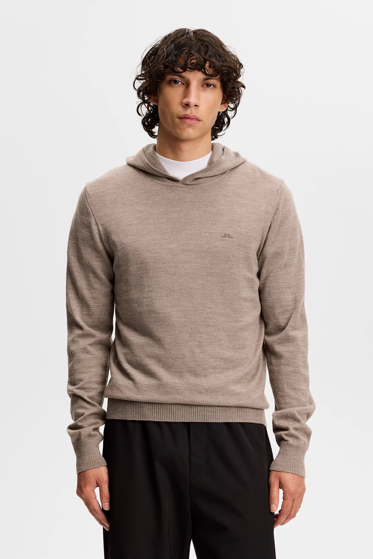 J.Lindeberg Karl Merino Hoodie Knitwear in JL Brindle Melange